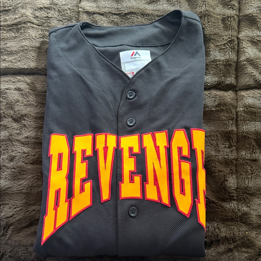 Revenge Black Button-Up Jersey